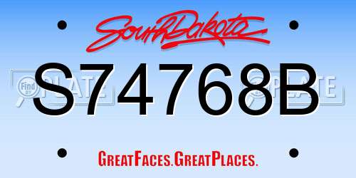 S74768B South Dakota License Plate
