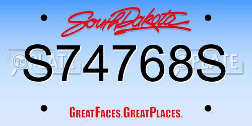 S74768S South Dakota License Plate