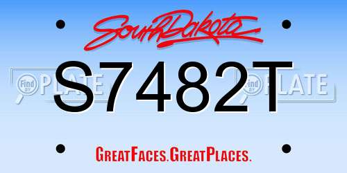S7482T South Dakota License Plate