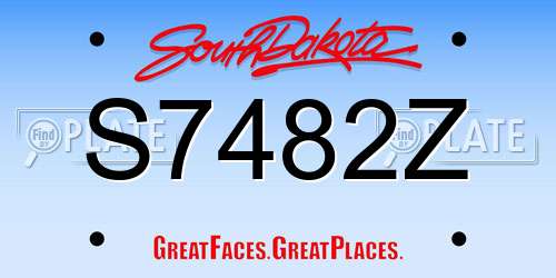 S7482Z South Dakota License Plate