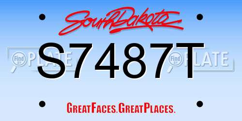 S7487T South Dakota License Plate