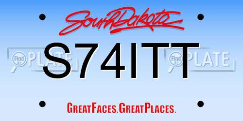 S74ITT South Dakota License Plate