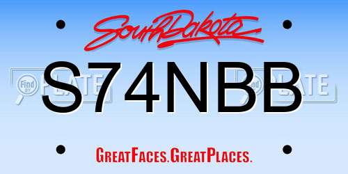 S74NBB South Dakota License Plate