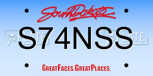 S74NSS South Dakota License Plate
