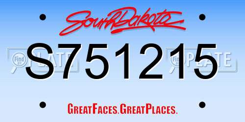 S751215 South Dakota License Plate