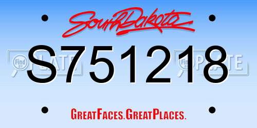 S751218 South Dakota License Plate