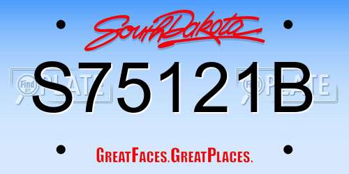 S75121B South Dakota License Plate