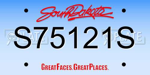 S75121S South Dakota License Plate