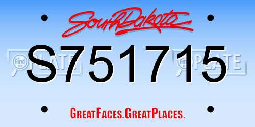 S751715 South Dakota License Plate