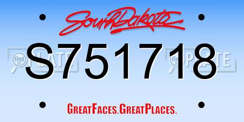 S751718 South Dakota License Plate