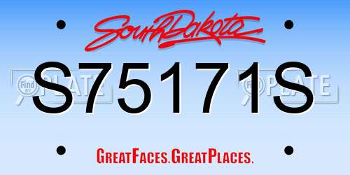 S75171S South Dakota License Plate