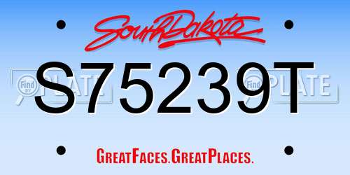S75239T South Dakota License Plate
