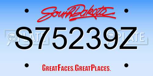 S75239Z South Dakota License Plate