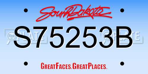 S75253B South Dakota License Plate