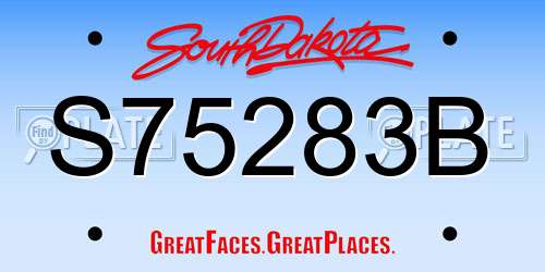 S75283B South Dakota License Plate