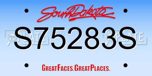 S75283S South Dakota License Plate