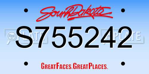 S755242 South Dakota License Plate