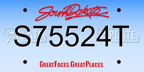 S75524T South Dakota License Plate
