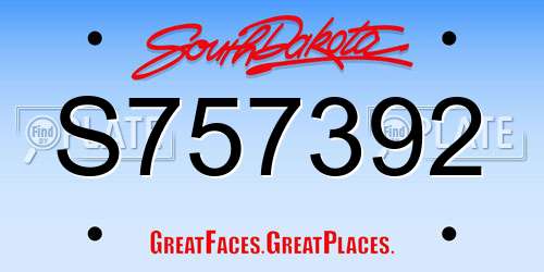 S757392 South Dakota License Plate