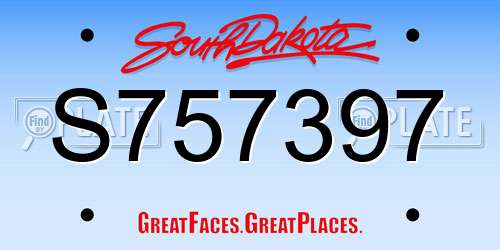 S757397 South Dakota License Plate