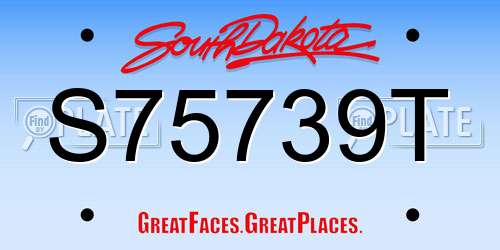 S75739T South Dakota License Plate