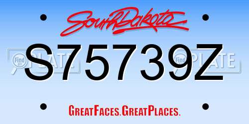 S75739Z South Dakota License Plate