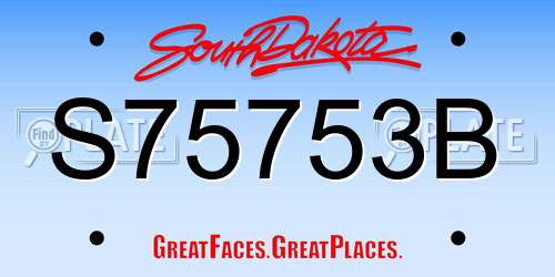 S75753B South Dakota License Plate