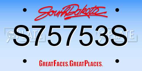 S75753S South Dakota License Plate