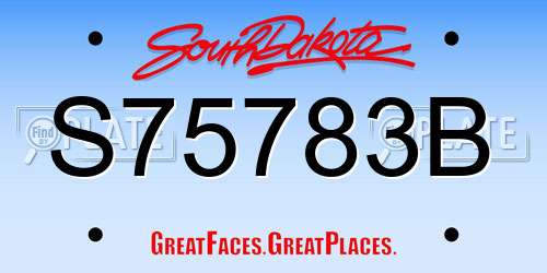 S75783B South Dakota License Plate