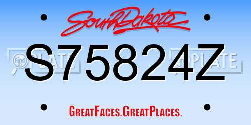 S75824Z South Dakota License Plate