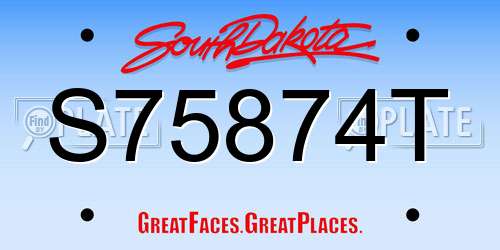 S75874T South Dakota License Plate