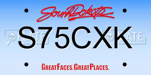 S75CXK South Dakota License Plate