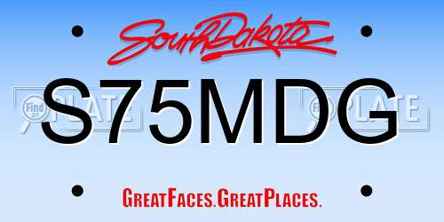 S75MDG South Dakota License Plate