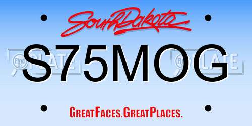 S75MOG South Dakota License Plate