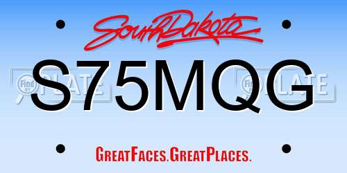 S75MQG South Dakota License Plate