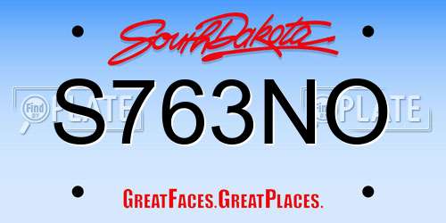 S763NO South Dakota License Plate