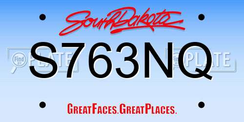S763NQ South Dakota License Plate