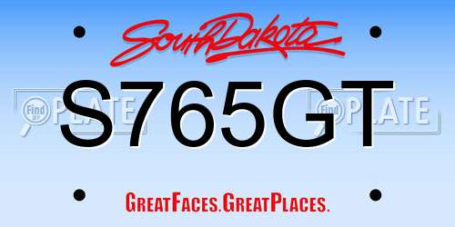 S765GT South Dakota License Plate