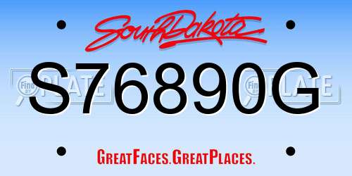 S76890G South Dakota License Plate