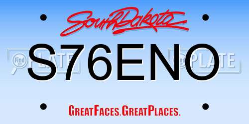 S76ENO South Dakota License Plate