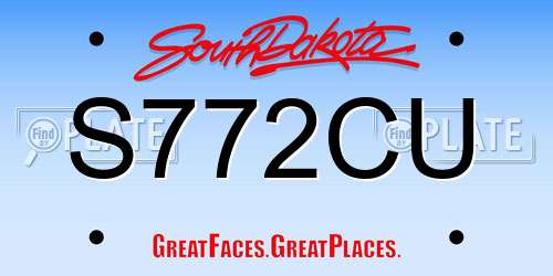 S772CU South Dakota License Plate