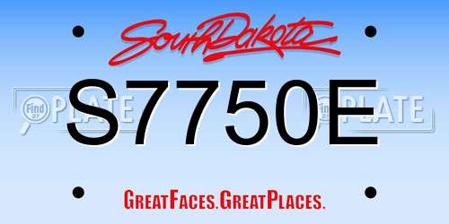 S7750E South Dakota License Plate