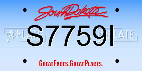 S7759I South Dakota License Plate