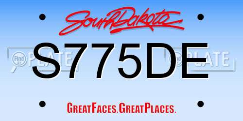 S775DE South Dakota License Plate
