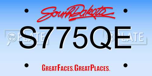 S775QE South Dakota License Plate