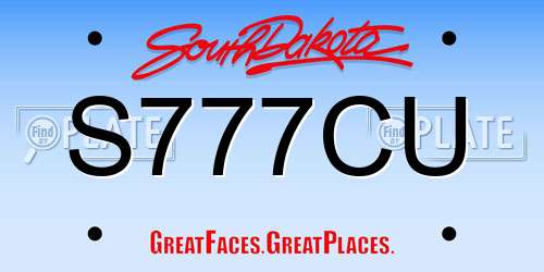 S777CU South Dakota License Plate
