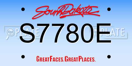 S7780E South Dakota License Plate