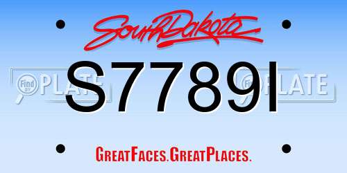 S7789I South Dakota License Plate