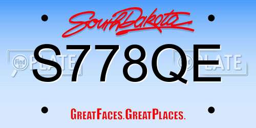 S778QE South Dakota License Plate