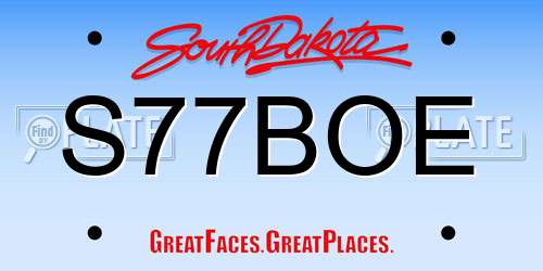 S77BOE South Dakota License Plate